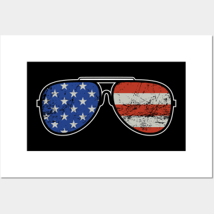 Stars and Stripes American Sunglasses Gift Posters and Art